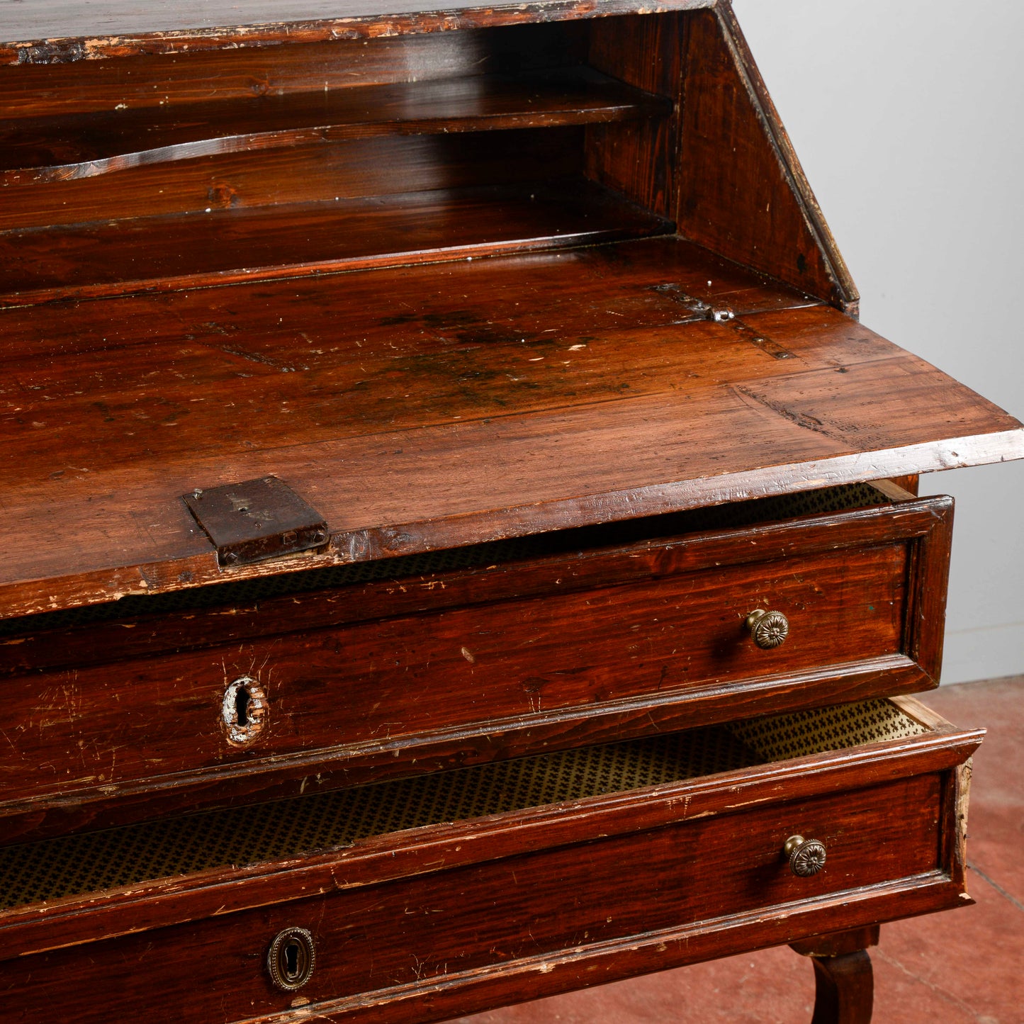Ribalta Antica In Legno Di Abete Italia Secolo XVIII