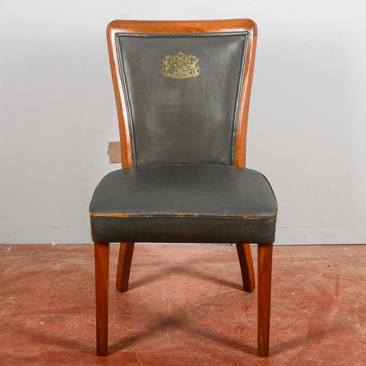 sedia in pelle con logo stampato W.D.F GRUBB primi anni 2000