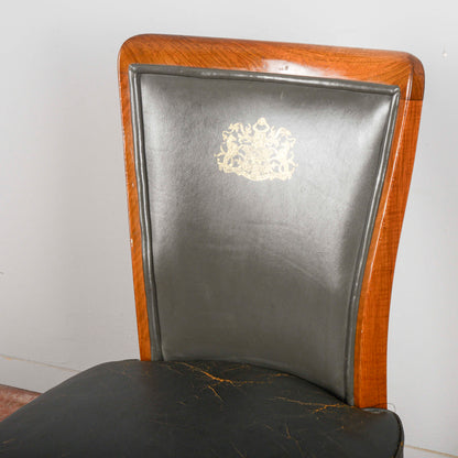 sedia in pelle con logo stampato W.D.F GRUBB primi anni 2000