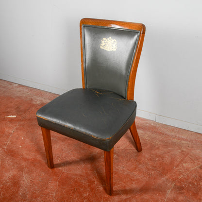 sedia in pelle con logo stampato W.D.F GRUBB primi anni 2000