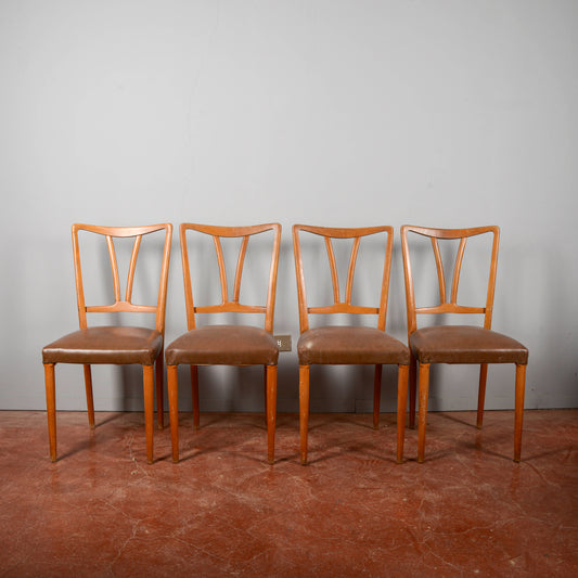Set 4 Sedie In Vilpelle Da Restaurare