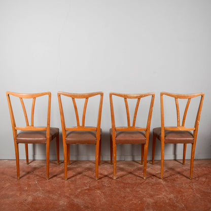 Set 4 Sedie In Vilpelle Da Restaurare