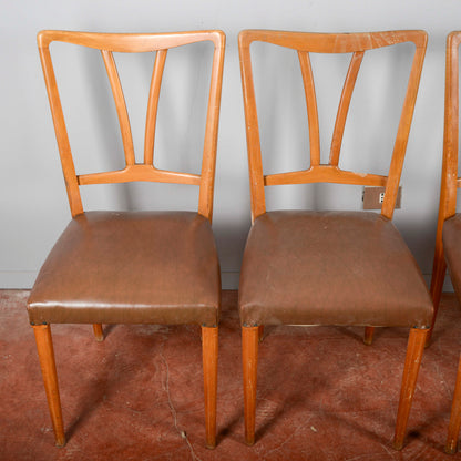 Set 4 Sedie In Vilpelle Da Restaurare