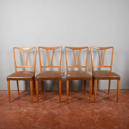 Set 4 Sedie In Vilpelle Da Restaurare