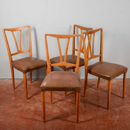 Set 4 Sedie In Vilpelle Da Restaurare