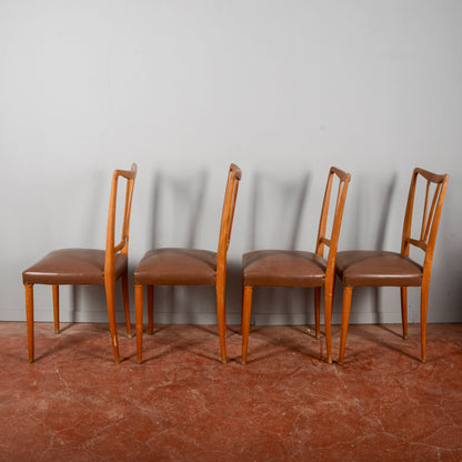 Set 4 Sedie In Vilpelle Da Restaurare