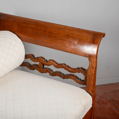 Divano In Noce Restaurato Con Rullo Secolo XIX