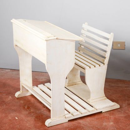 Set Coppia Banchi Da Scuola Elementare Con Vano XX Secolo