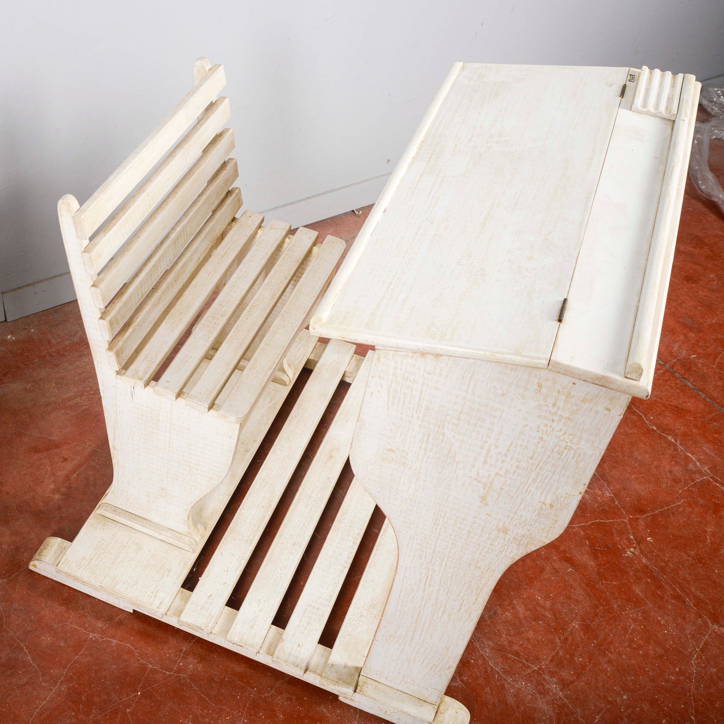Set Coppia Banchi Da Scuola Elementare Con Vano XX Secolo