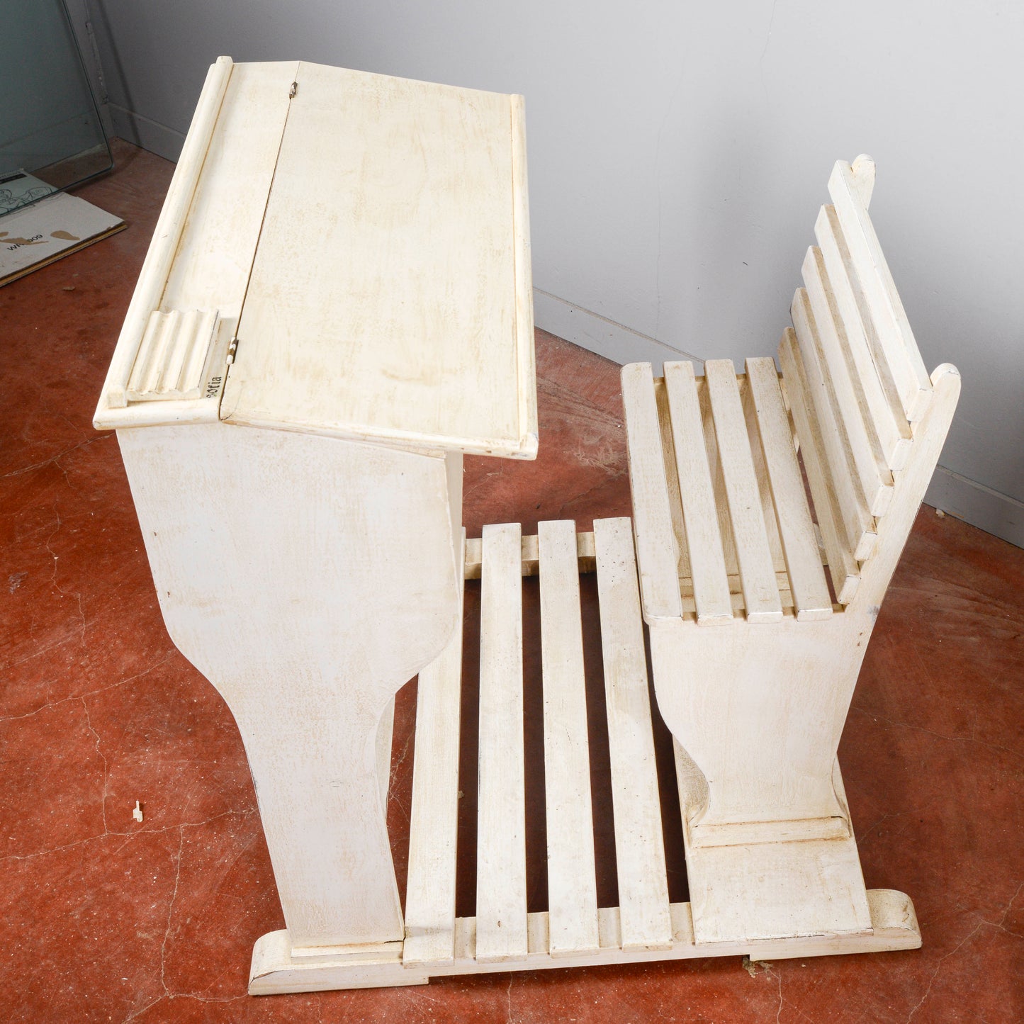 Set Coppia Banchi Da Scuola Elementare Con Vano XX Secolo