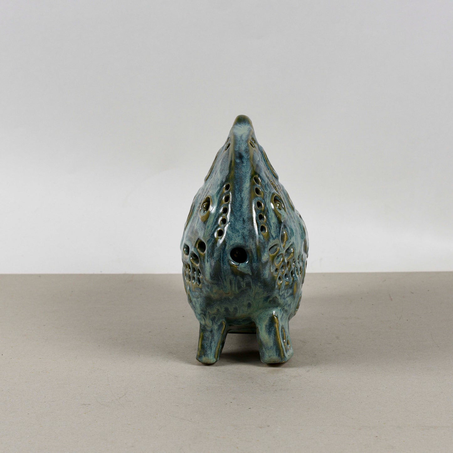 Pesce In Ceramica Smaltata A Lustro Vintage