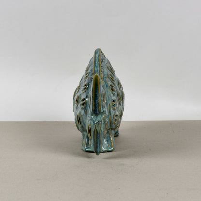 Pesce In Ceramica Smaltata A Lustro Vintage