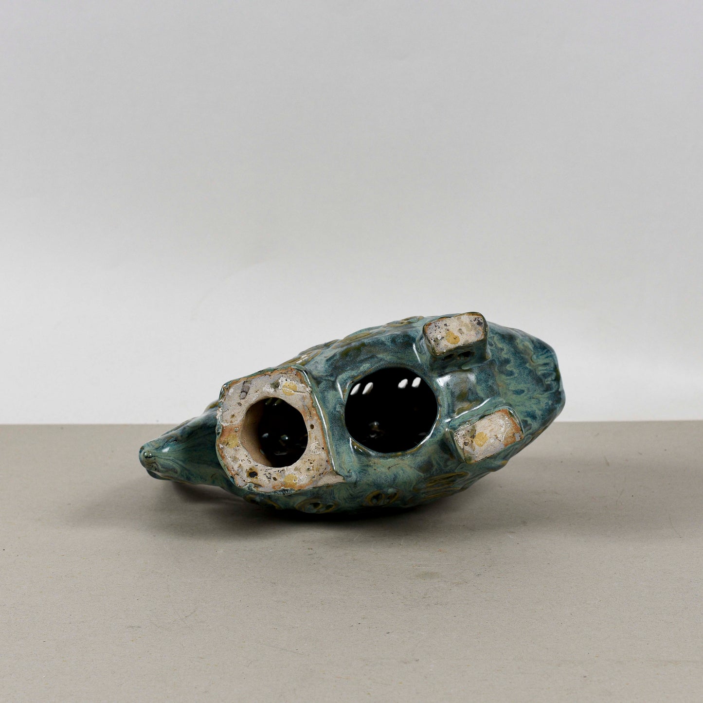 Pesce In Ceramica Smaltata A Lustro Vintage