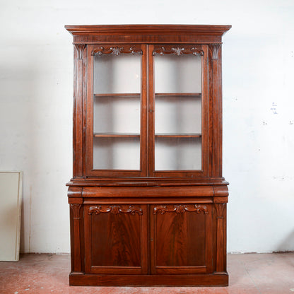 Credenza Impellicciata In Mogano Due Corpi