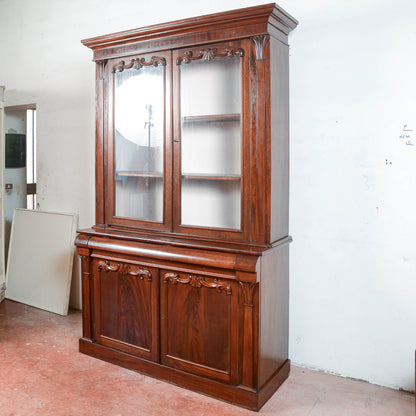 Credenza Impellicciata In Mogano Due Corpi