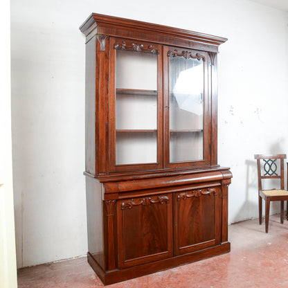 Credenza Impellicciata In Mogano Due Corpi