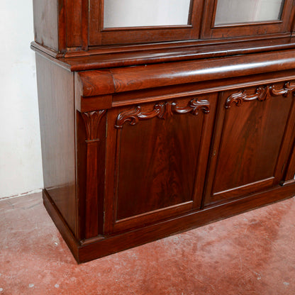 Credenza Impellicciata In Mogano Due Corpi