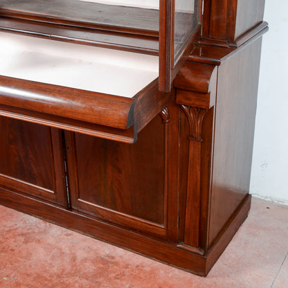 Credenza Impellicciata In Mogano Due Corpi