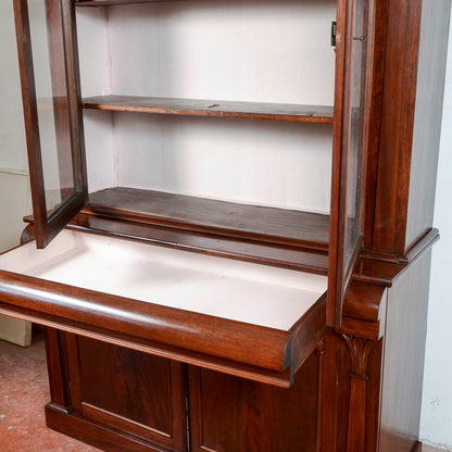 Credenza Impellicciata In Mogano Due Corpi