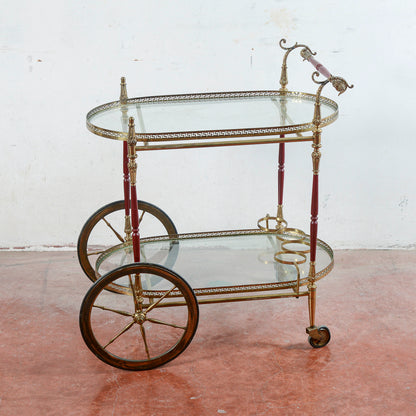 Carrello portavivande vintage vassoi in vetro