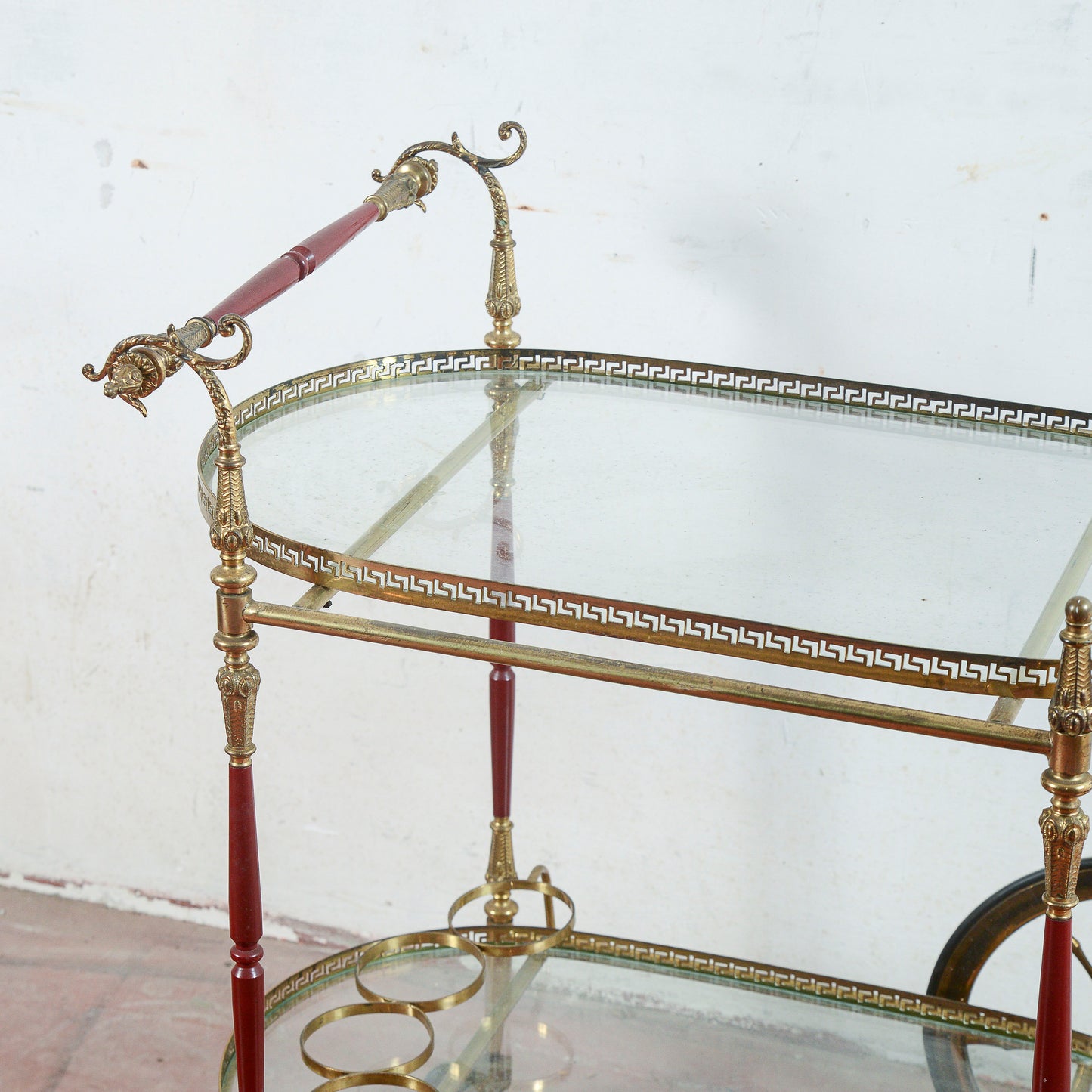 Carrello portavivande vintage vassoi in vetro