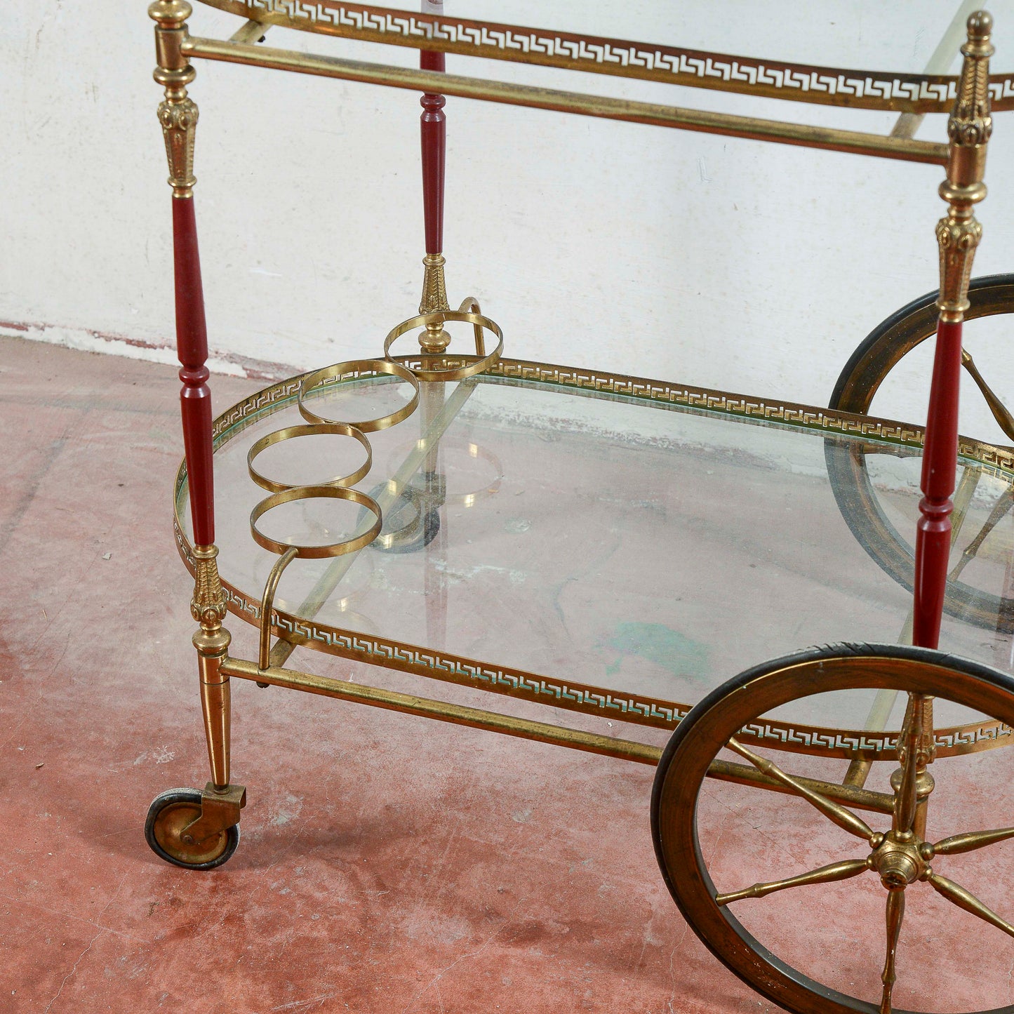 Carrello portavivande vintage vassoi in vetro