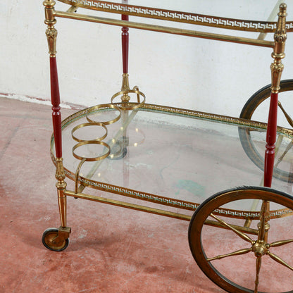 Carrello portavivande vintage vassoi in vetro