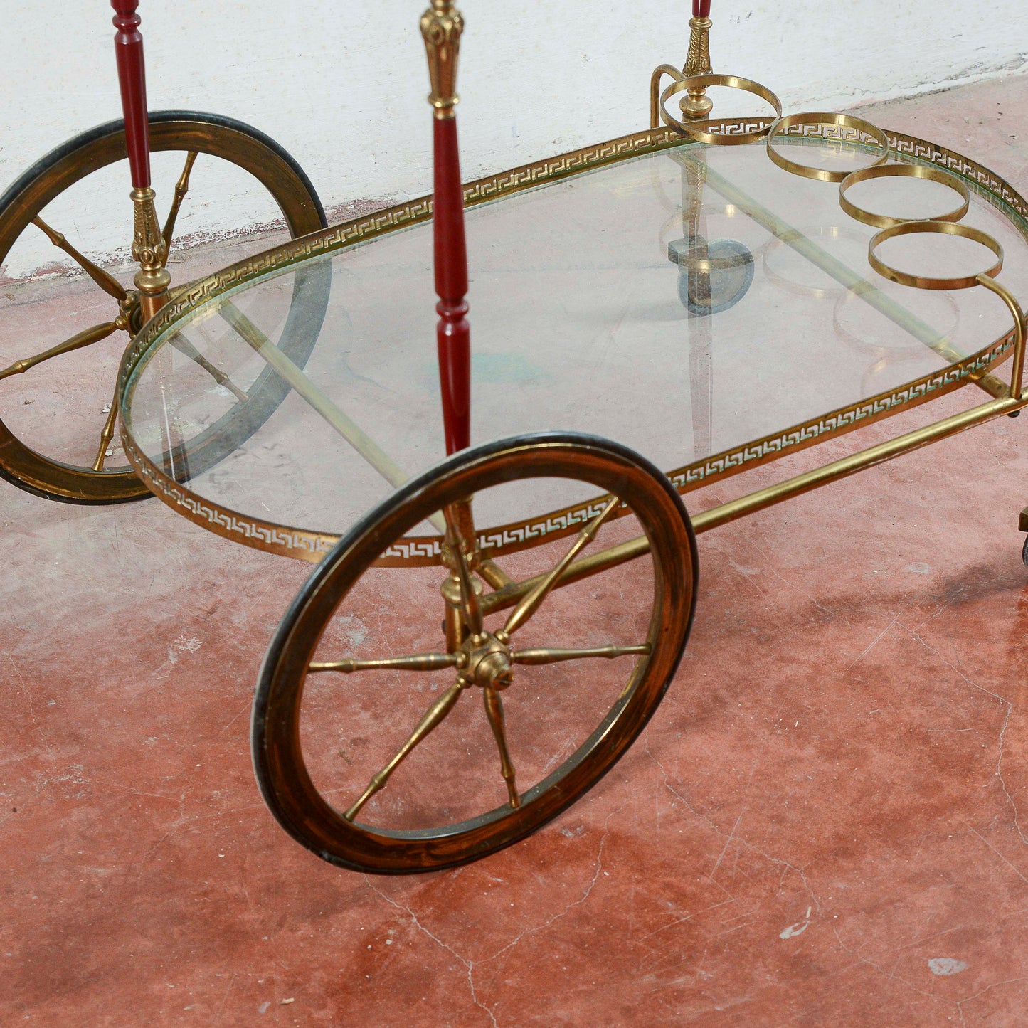 Carrello portavivande vintage vassoi in vetro