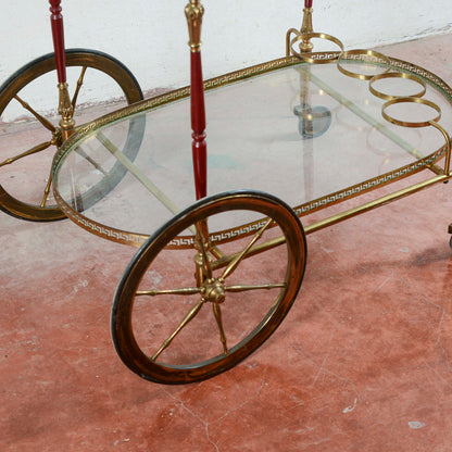 Carrello portavivande vintage vassoi in vetro