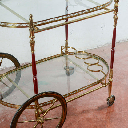 Carrello portavivande vintage vassoi in vetro