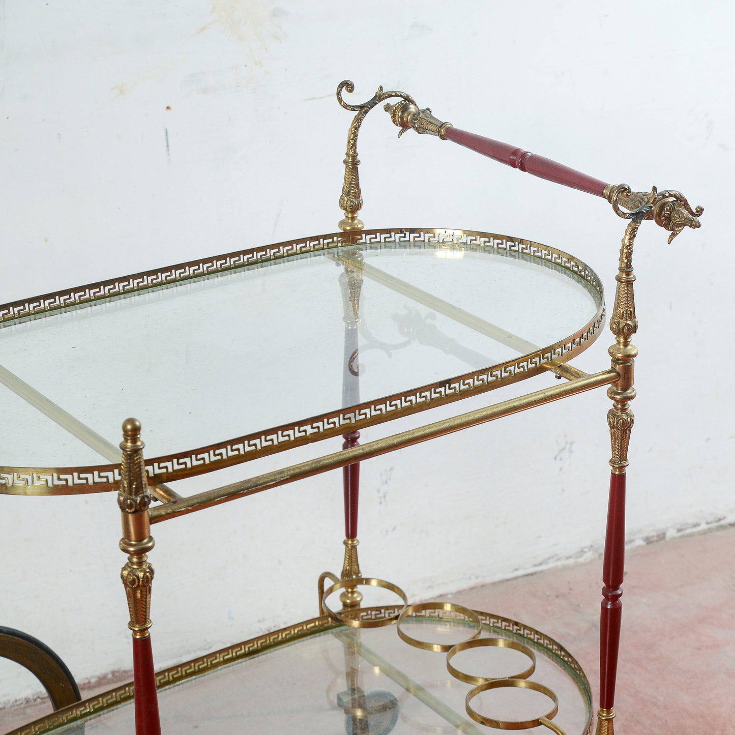 Carrello portavivande vintage vassoi in vetro