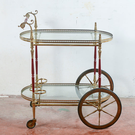 Carrello portavivande vintage vassoi in vetro