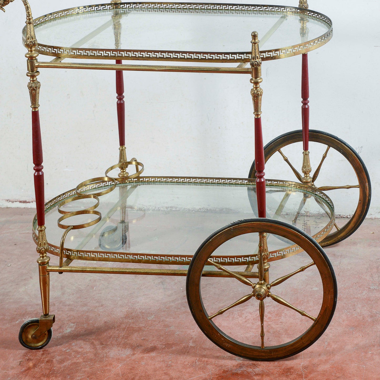 Carrello portavivande vintage vassoi in vetro