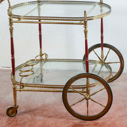 Carrello portavivande vintage vassoi in vetro
