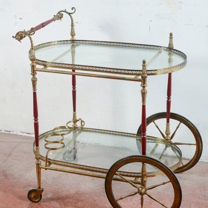 Carrello portavivande vintage vassoi in vetro