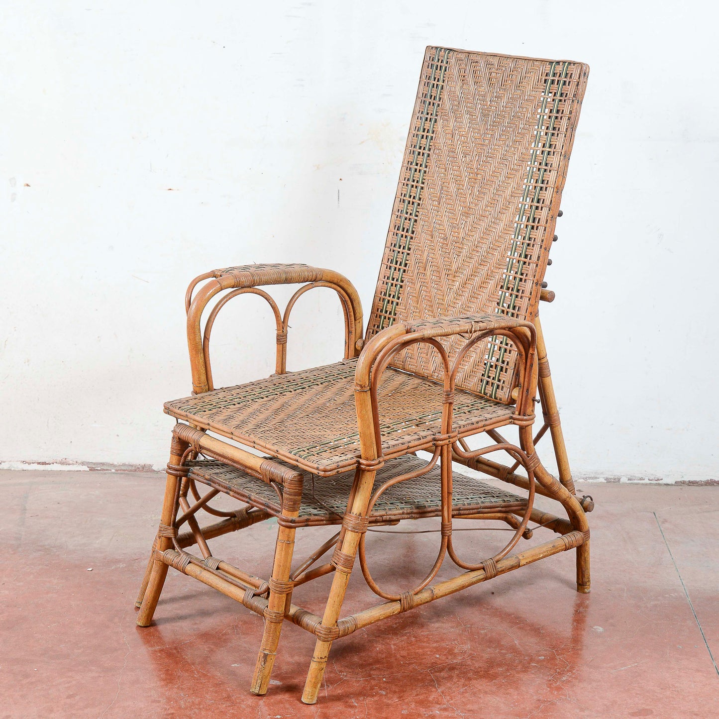 Poltrona liberty lettino in vimini e bamboo