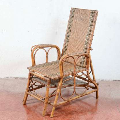 Poltrona liberty lettino in vimini e bamboo