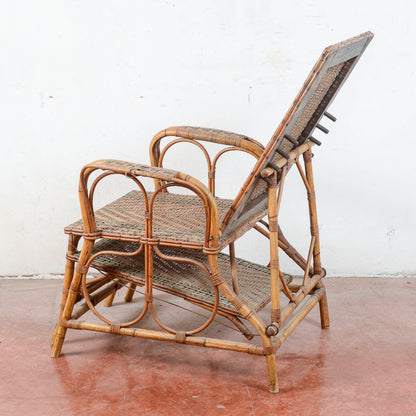 Poltrona liberty lettino in vimini e bamboo