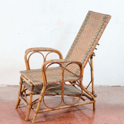 Poltrona liberty lettino in vimini e bamboo