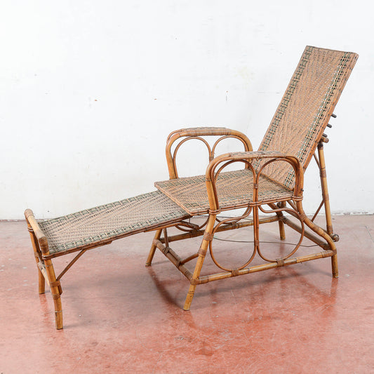Poltrona liberty lettino in vimini e bamboo