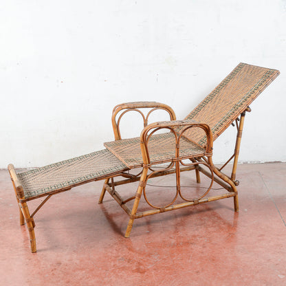 Poltrona liberty lettino in vimini e bamboo