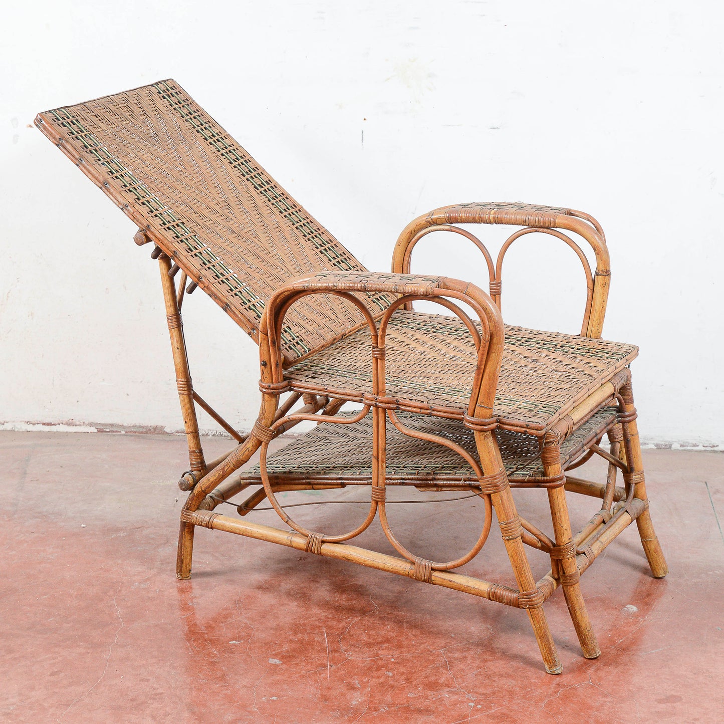 Poltrona liberty lettino in vimini e bamboo