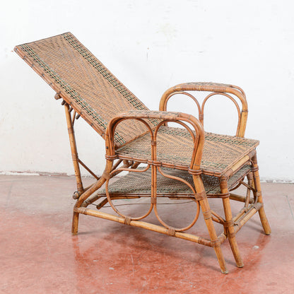 Poltrona liberty lettino in vimini e bamboo