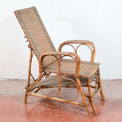 Poltrona liberty lettino in vimini e bamboo