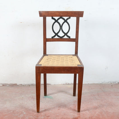 Sedia in stile 700 con seduta in rafia misure 46.5 x 44 x h 96 x h sed 48