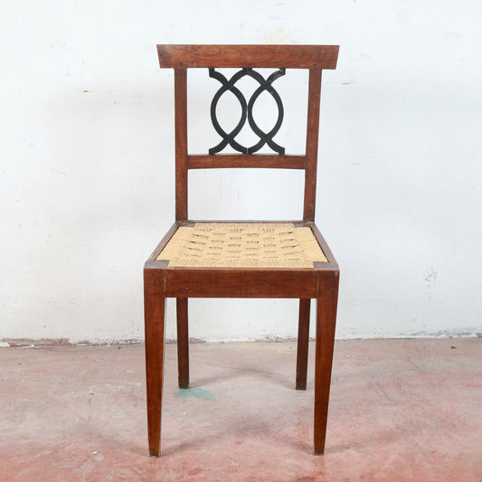 Sedia in stile 700 con seduta in rafia misure 46.5 x 44 x h 96 x h sed 48