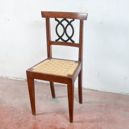 Sedia in stile 700 con seduta in rafia misure 46.5 x 44 x h 96 x h sed 48