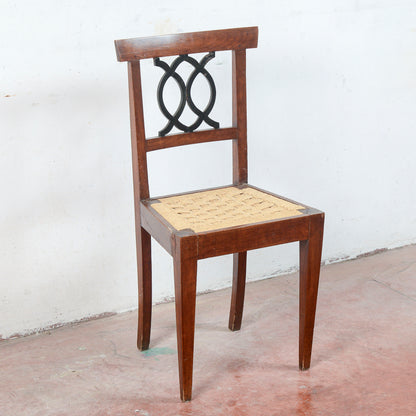 Sedia in stile 700 con seduta in rafia misure 46.5 x 44 x h 96 x h sed 48