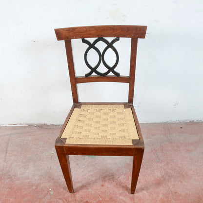 Sedia in stile 700 con seduta in rafia misure 46.5 x 44 x h 96 x h sed 48