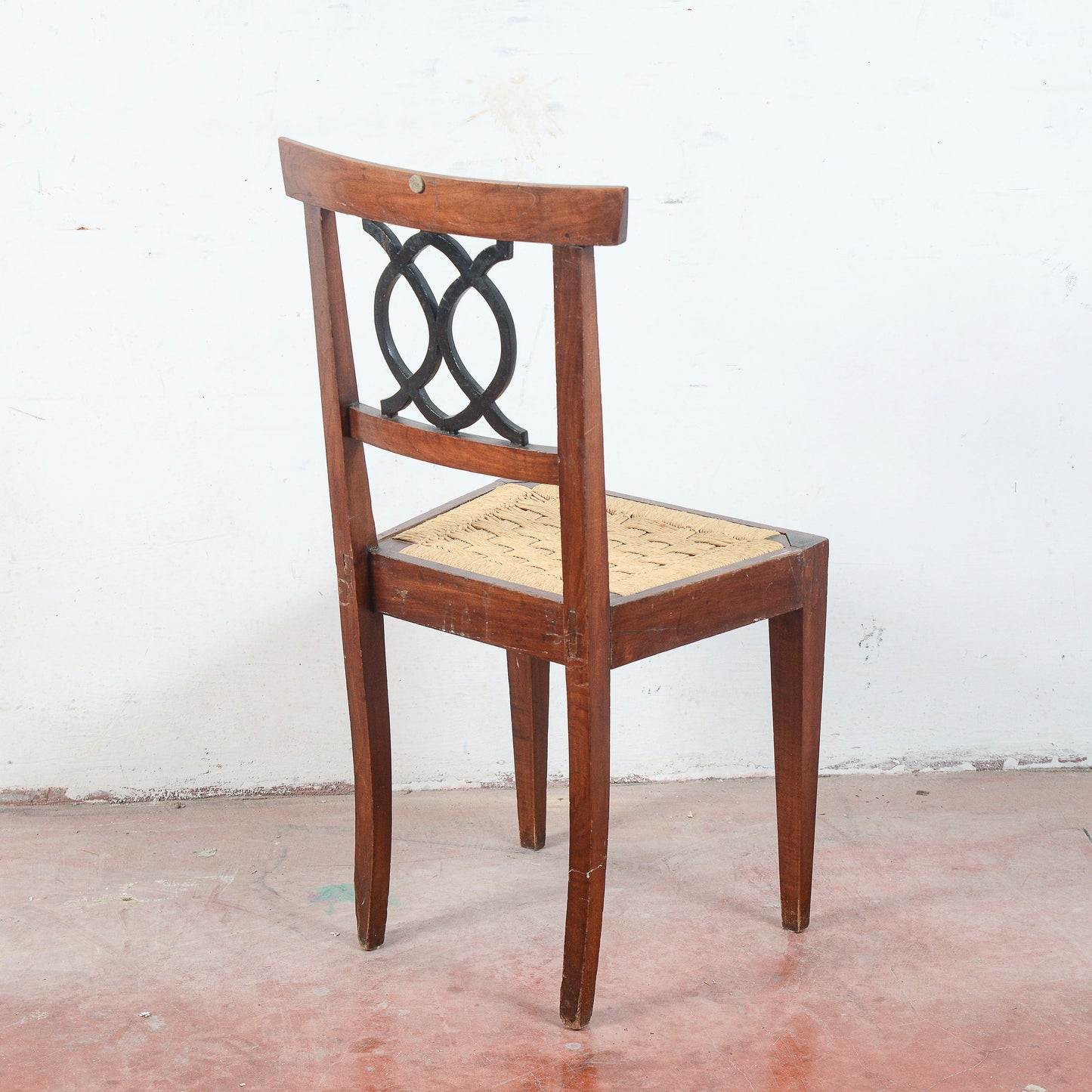 Sedia in stile 700 con seduta in rafia misure 46.5 x 44 x h 96 x h sed 48